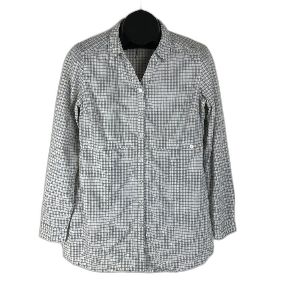 Toad&Co Marvista Tunic Women's Medium Plaid Button Up Long Sleeve Outdoor Active